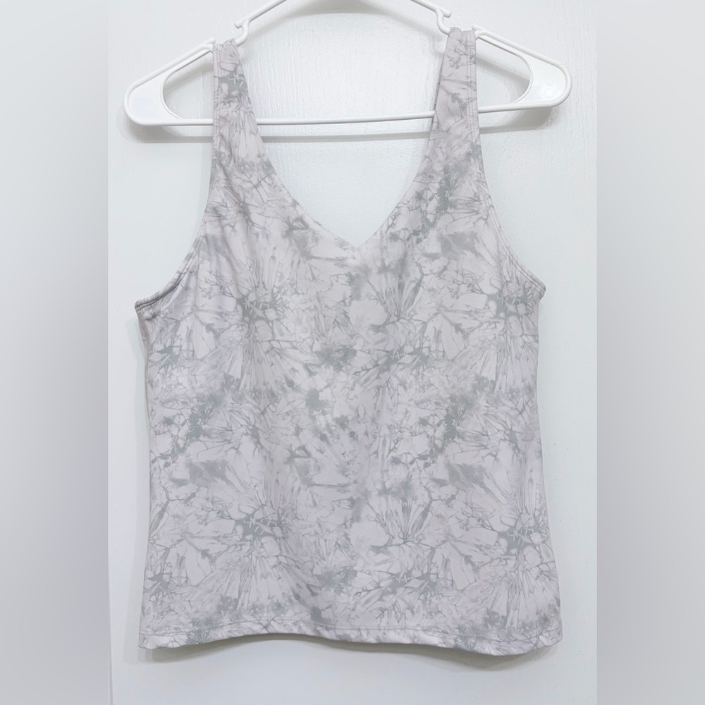 PoshDivah Marble Tie Dye Sports Bra XL Gray Green White Longline Tank